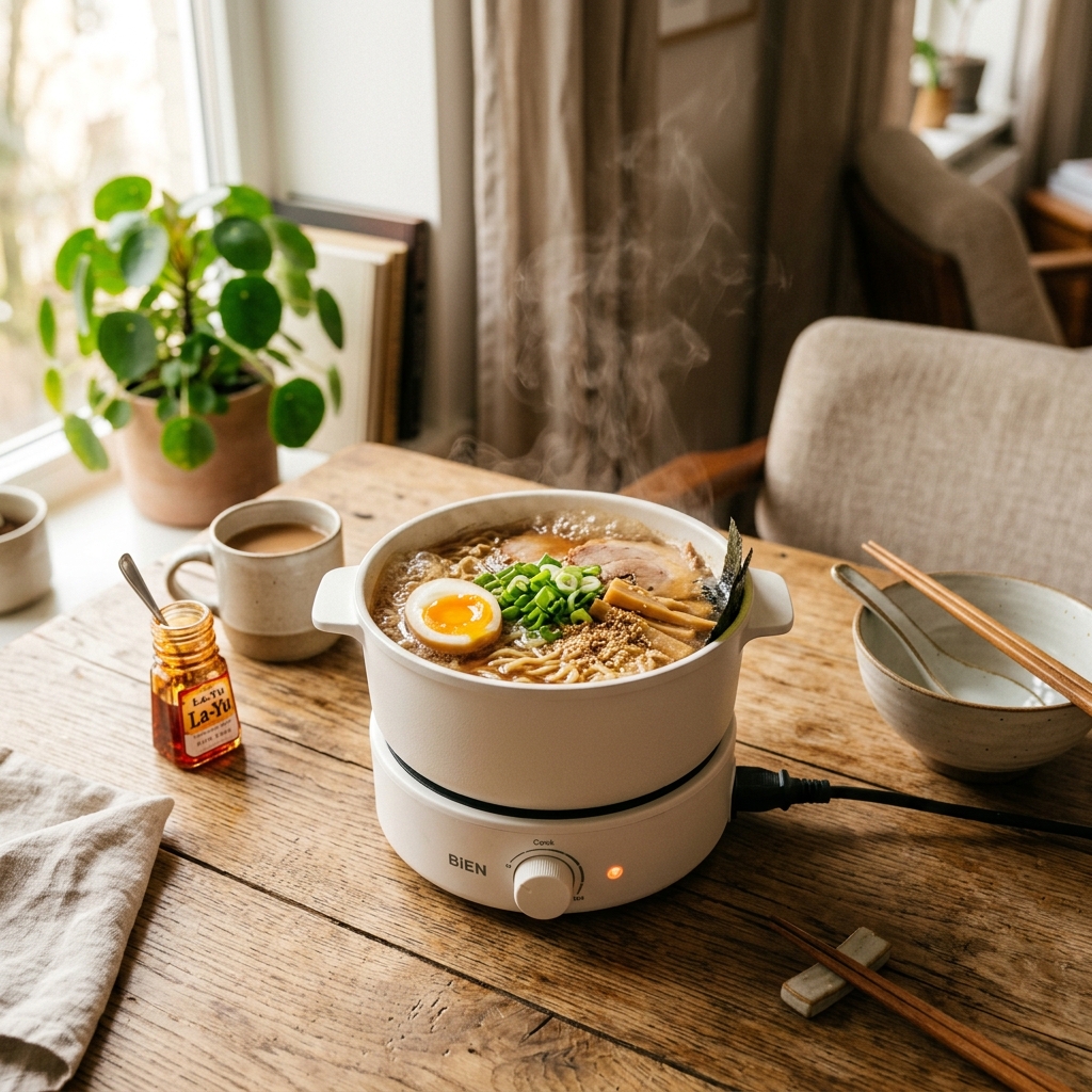 コンロ不要、これ1台で完結。一人暮らしの最強味方『BiEN』電気調理鍋の実力